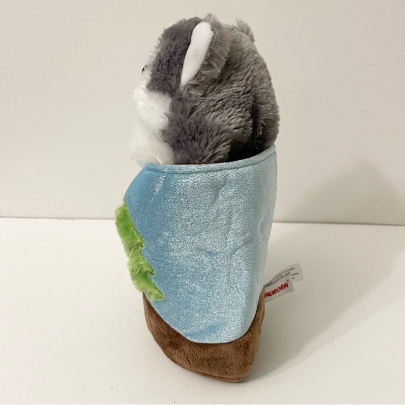 Aurora Wolf Husky Dog Pop Up Hand Puppet Plush Toy - Picture 4 of 12